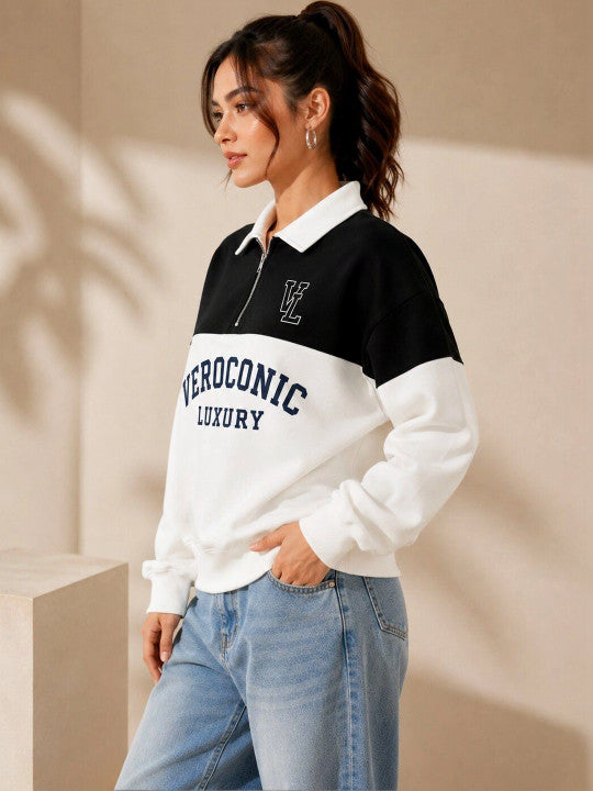 Women Colourblocked Sweatshirt