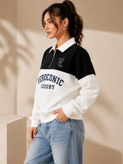 Women Colourblocked Sweatshirt