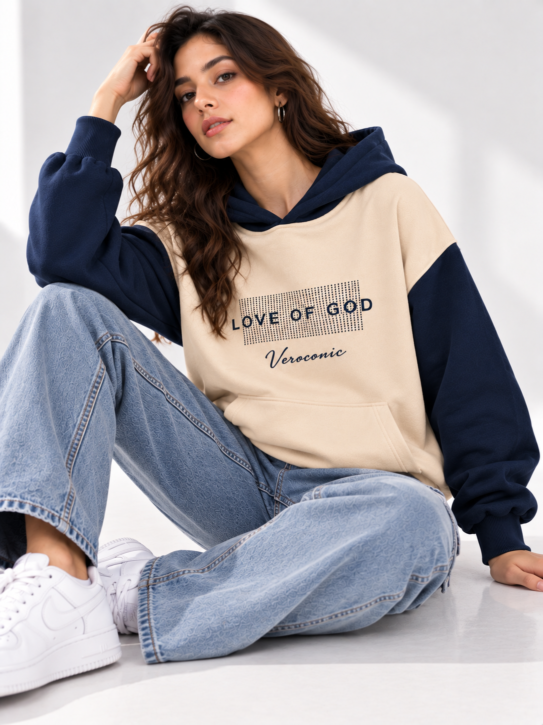 Women Hooded Neck Printed Sweatshirt