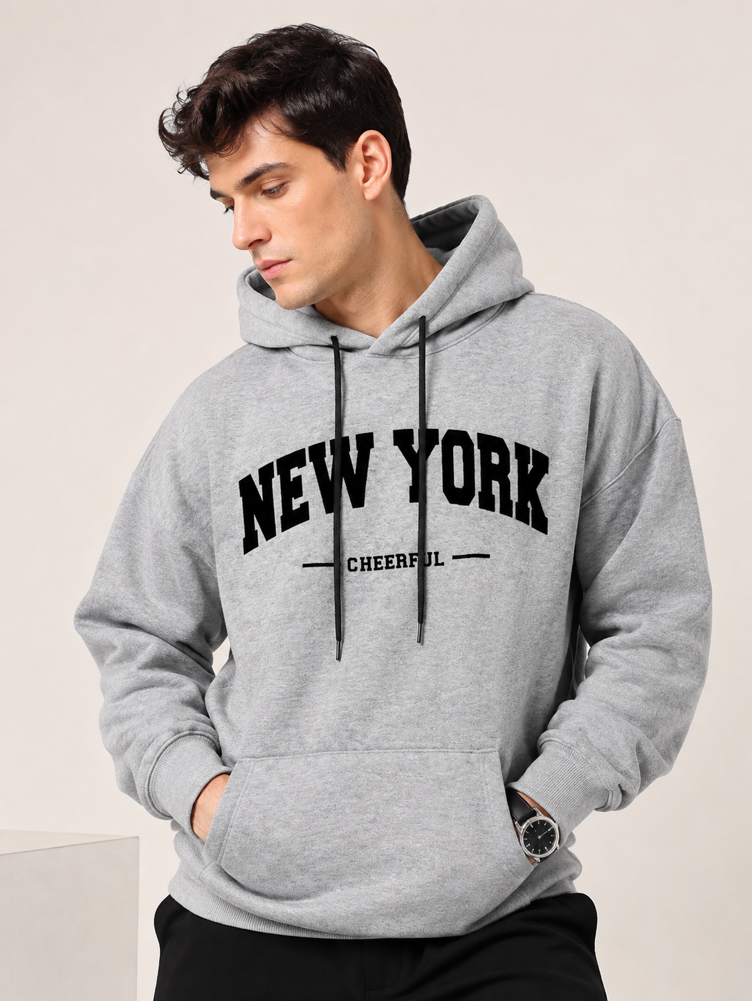 Men Printed Hooded Sweatshirt