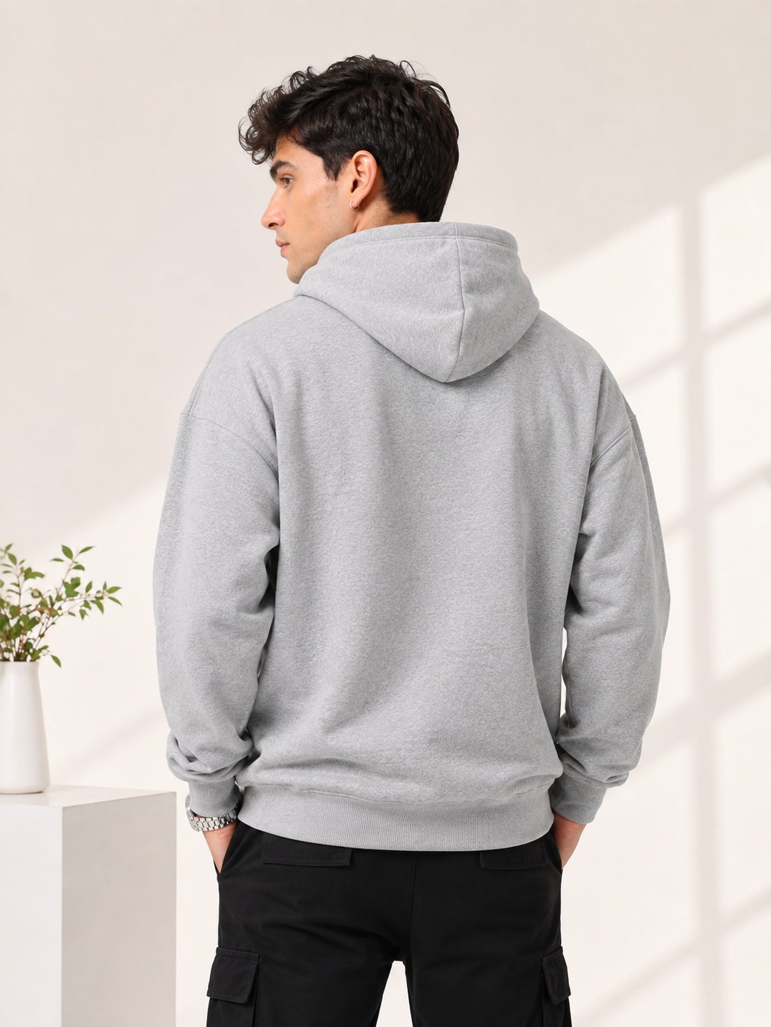 Men Printed Hooded Sweatshirt