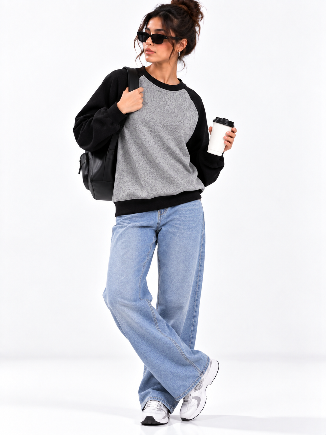 Women Round Neck Plain Sweatshirt
