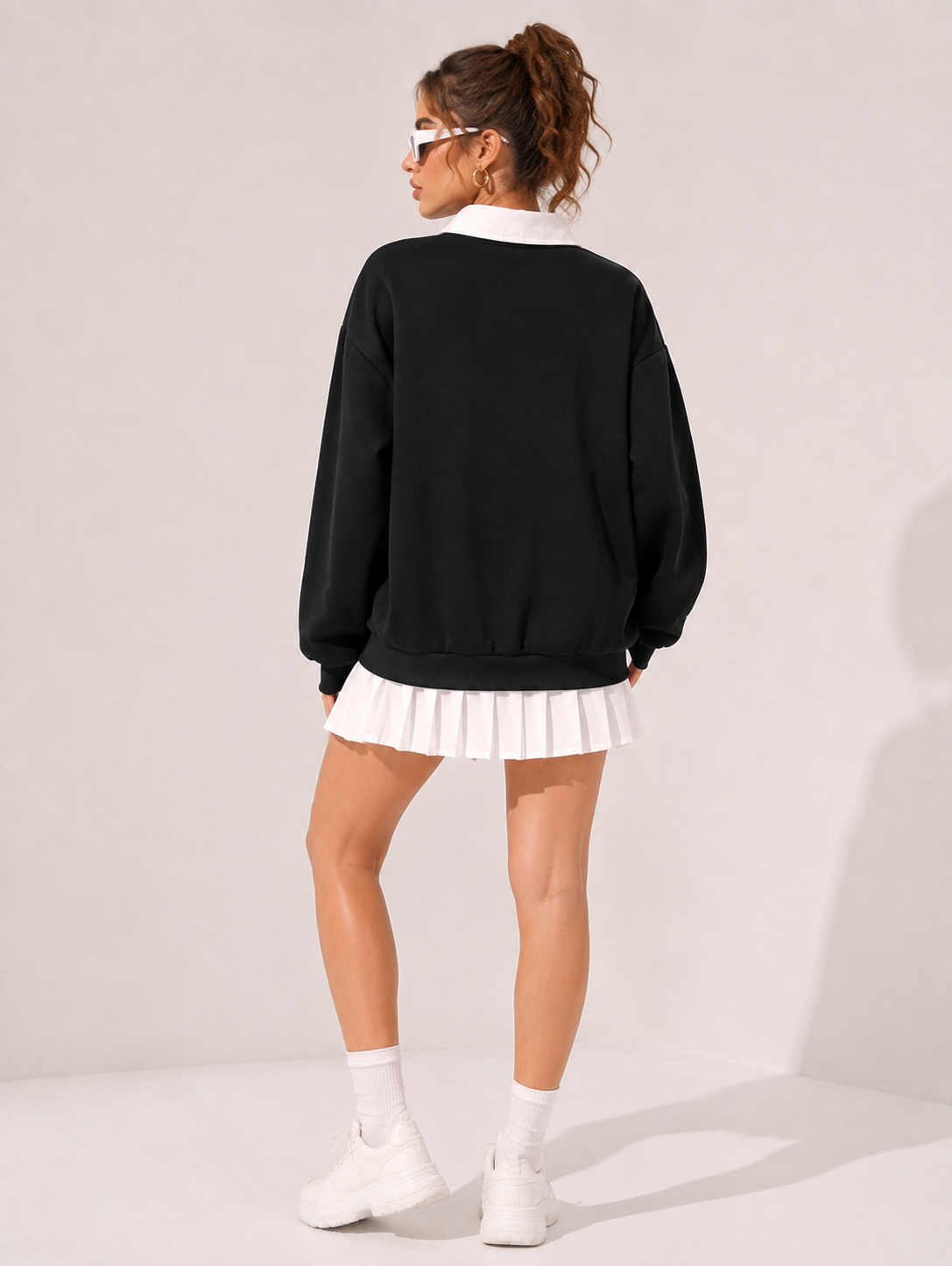 Women Collar Printed Sweatshirt