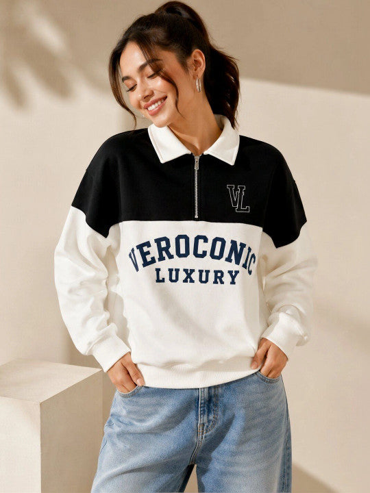 Women Colourblocked Sweatshirt