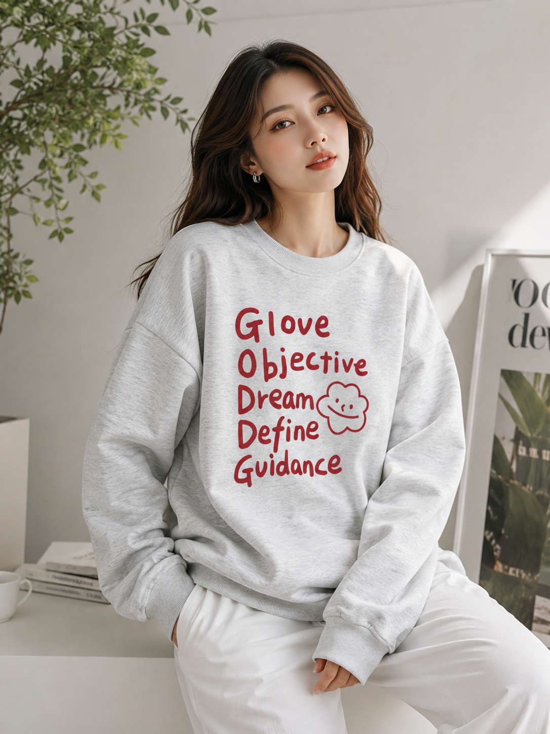 Women Crew Neck Printed Sweatshirt