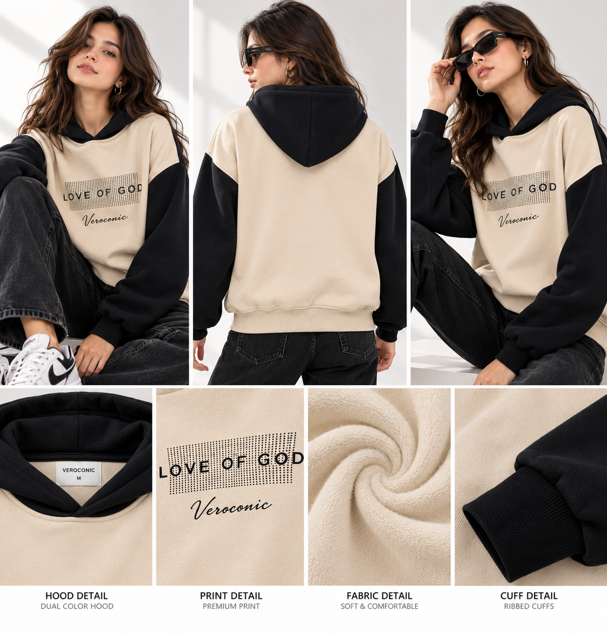 Women Hooded Neck Printed Sweatshirt