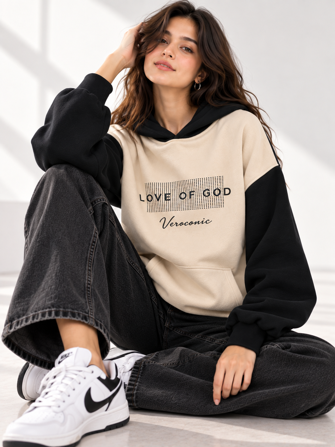 Women Hooded Neck Printed Sweatshirt