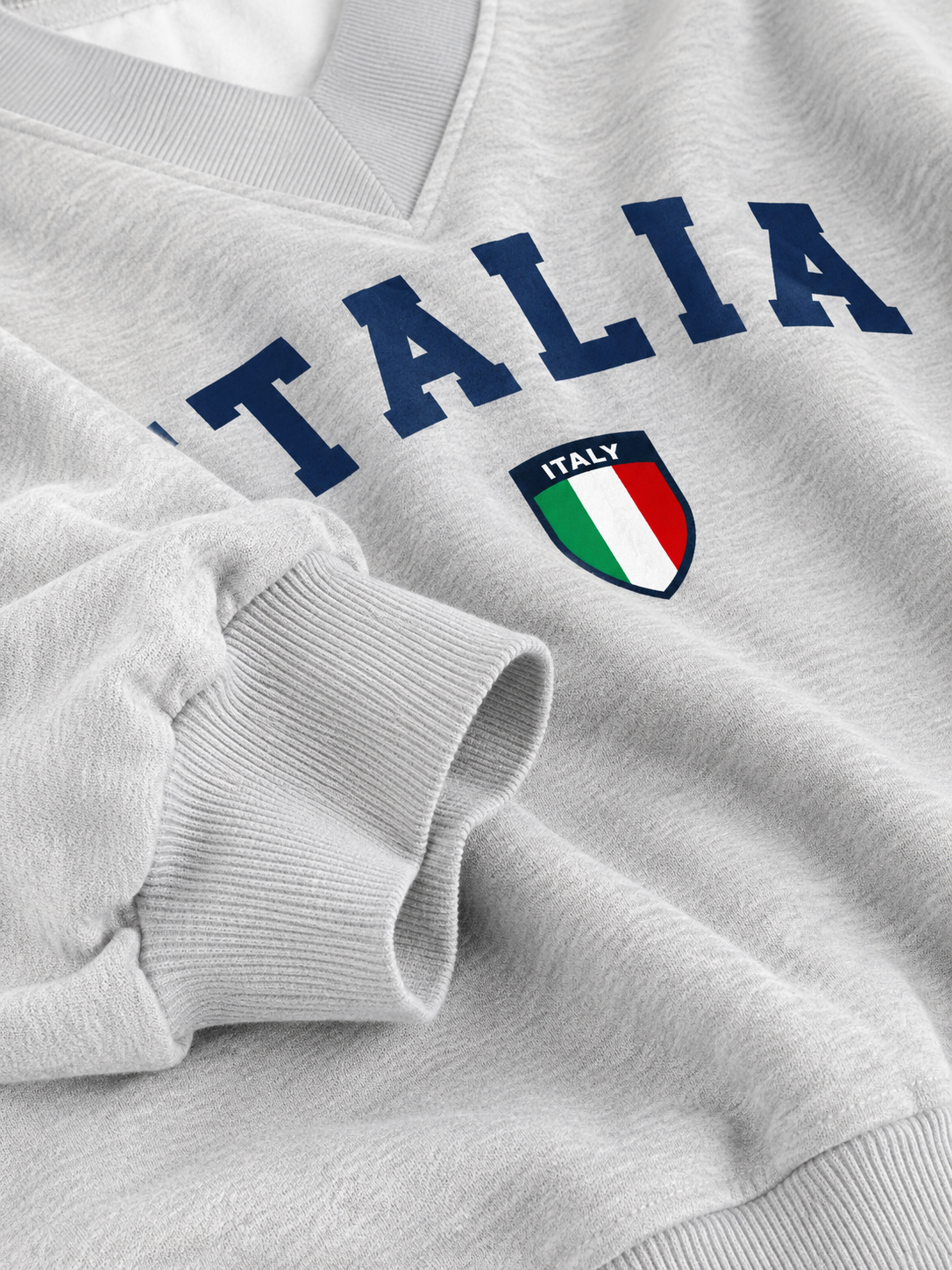 Women V-Neck Italia Printed Sweatshirt
