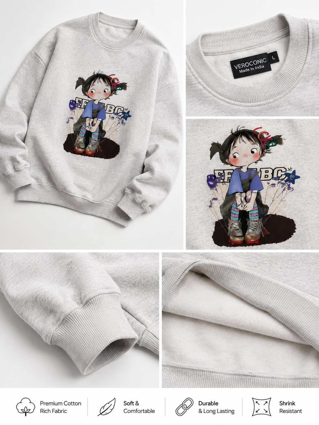 Women Crew Neck Printed Sweatshirt