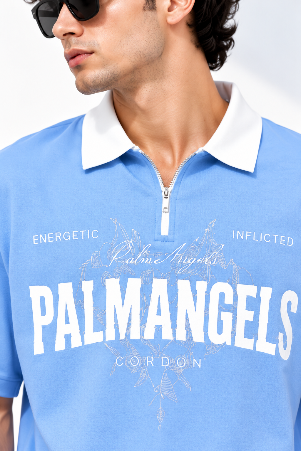 Men Collared Printed Oversized Cotton T-Shirt Polo