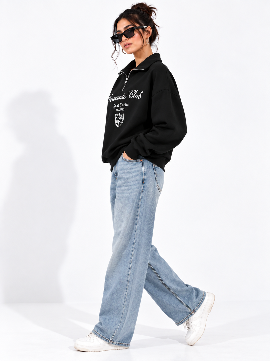 Women Hooded Neck Printed Sweatshirt