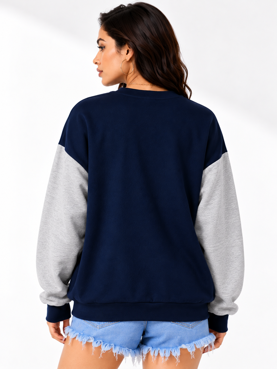 Women Button Closure Printed Sweatshirt