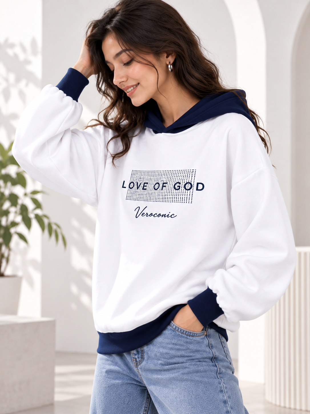 Women Hooded Neck Printed Sweatshirt