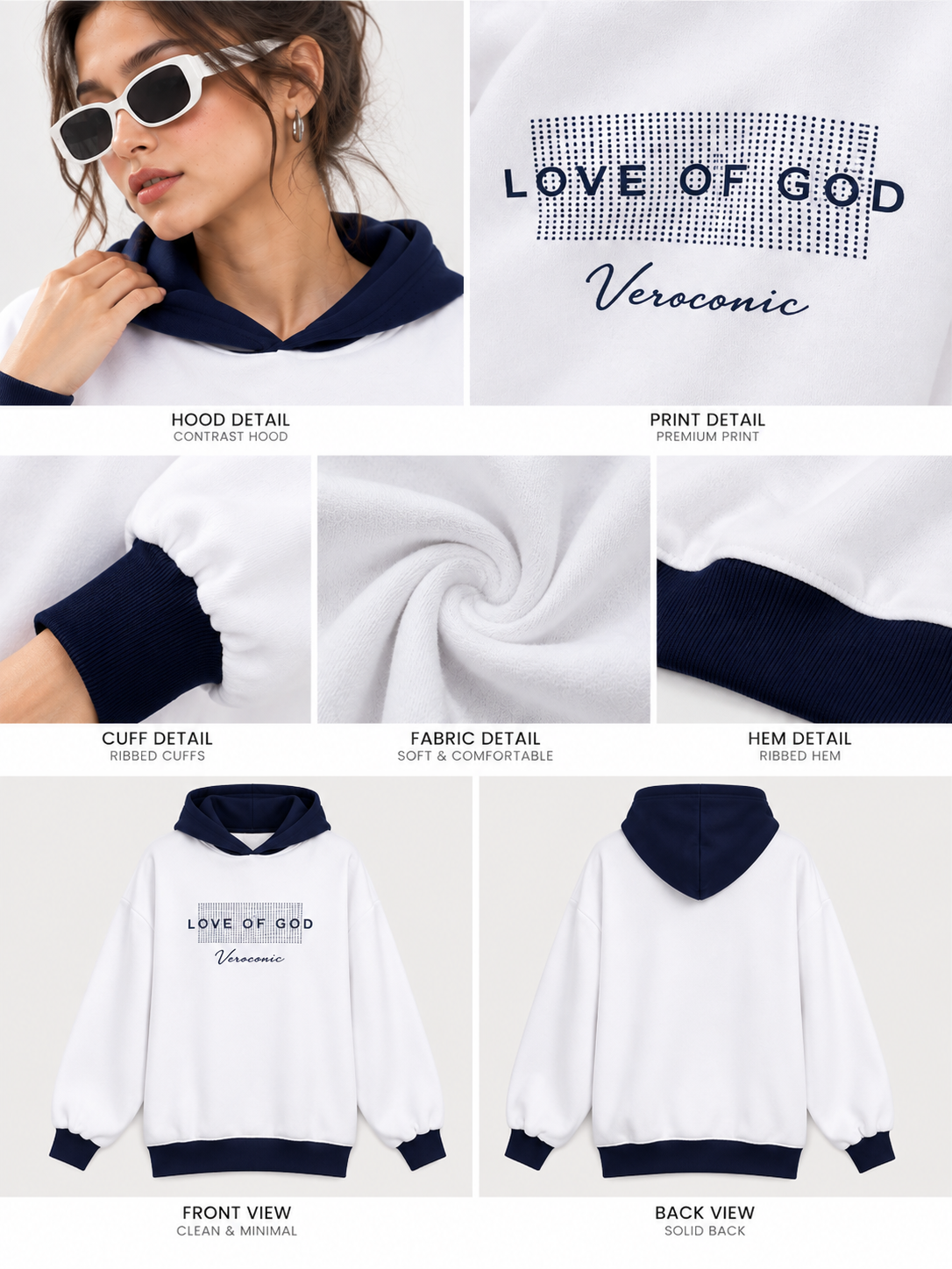 Women Hooded Neck Printed Sweatshirt