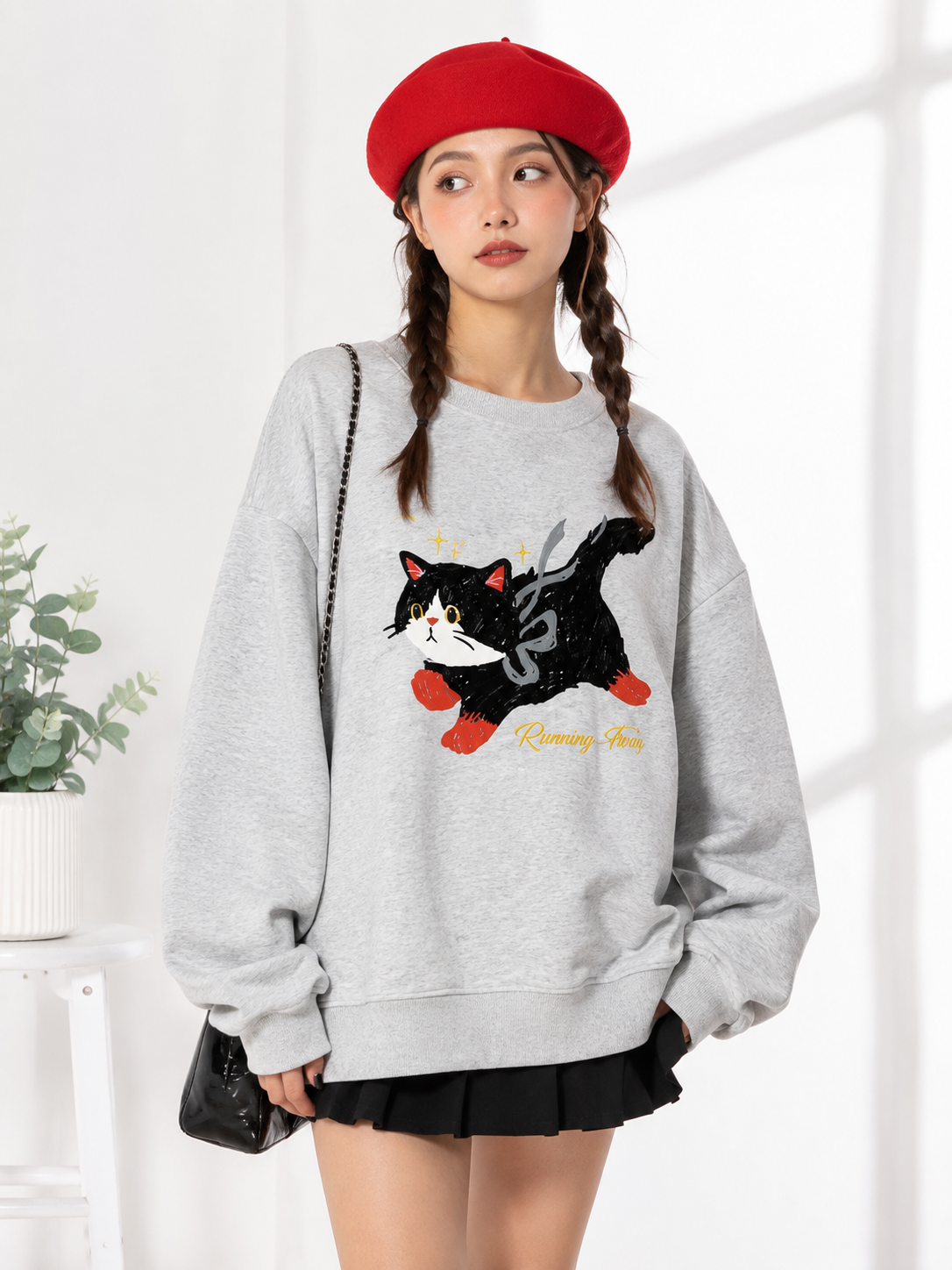 Women Crew Neck Printed Sweatshirt