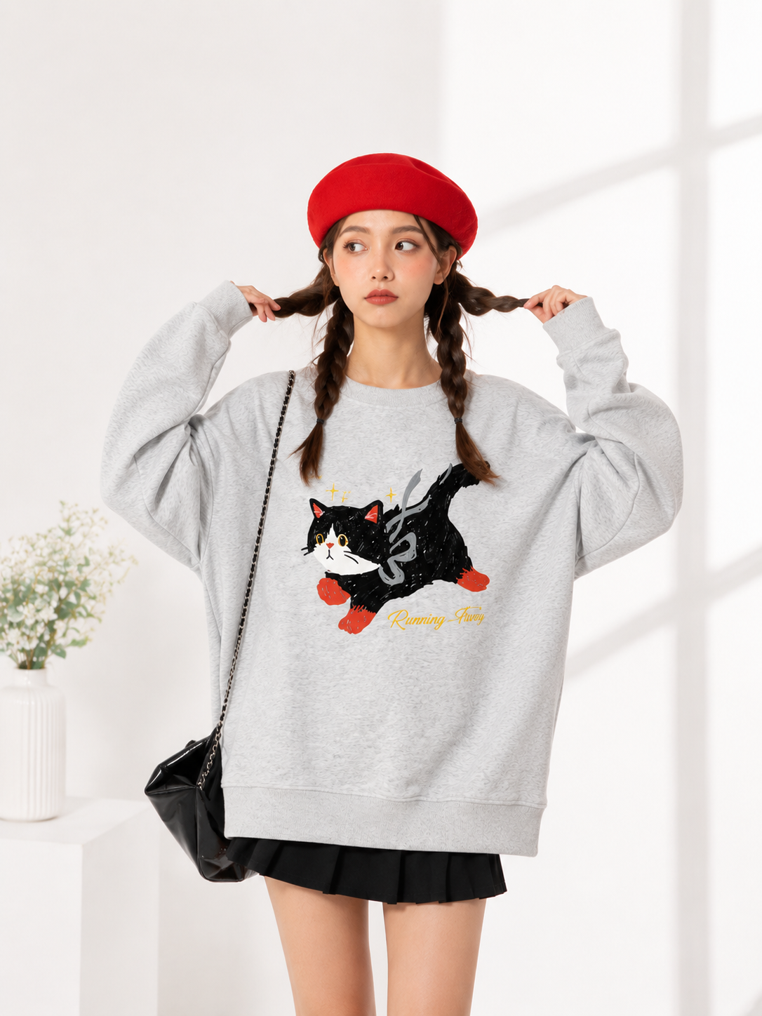 Women Crew Neck Printed Sweatshirt