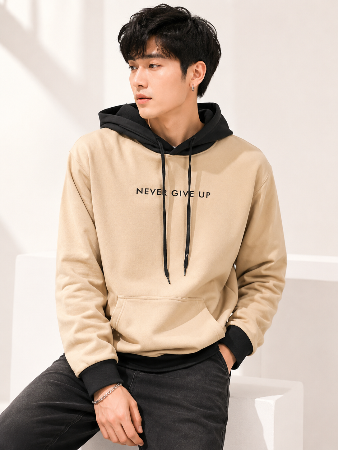 Men Printed Hooded Sweatshirt