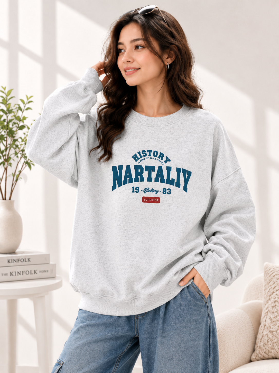 Women Crew Neck Printed Sweatshirt