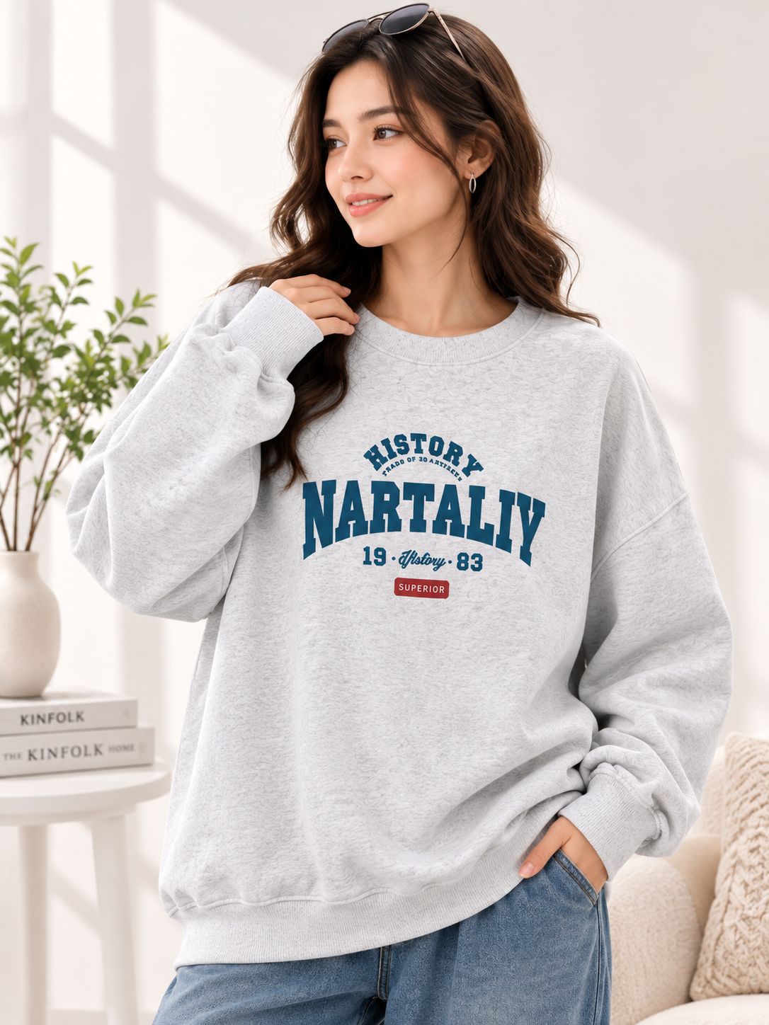 Women Crew Neck Printed Sweatshirt