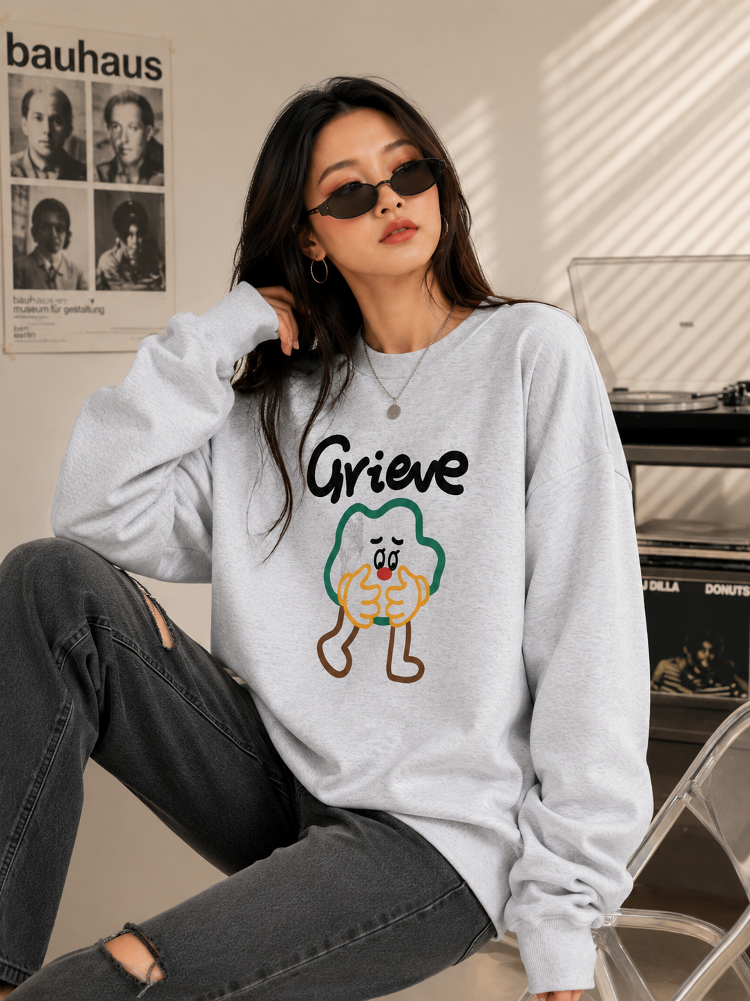 Women Crew Neck Printed Sweatshirt