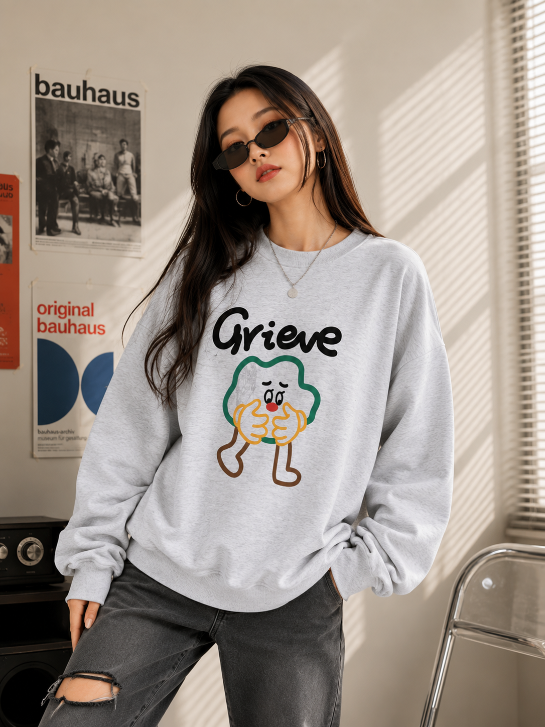 Women Crew Neck Printed Sweatshirt