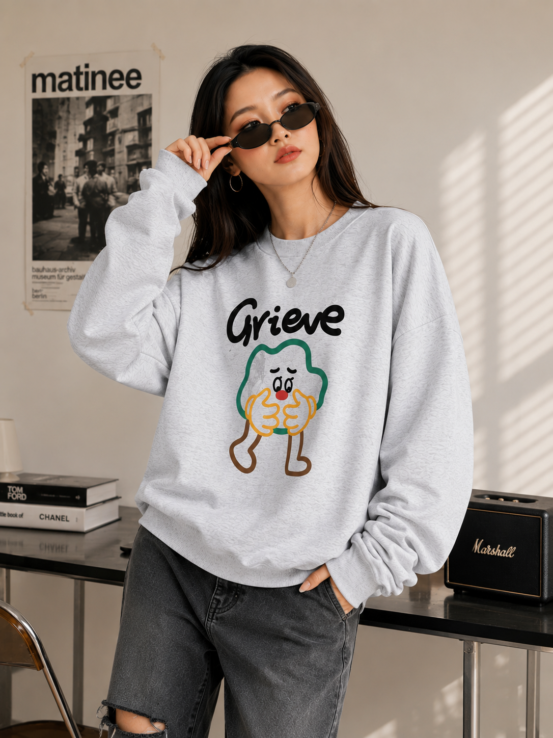 Women Crew Neck Printed Sweatshirt