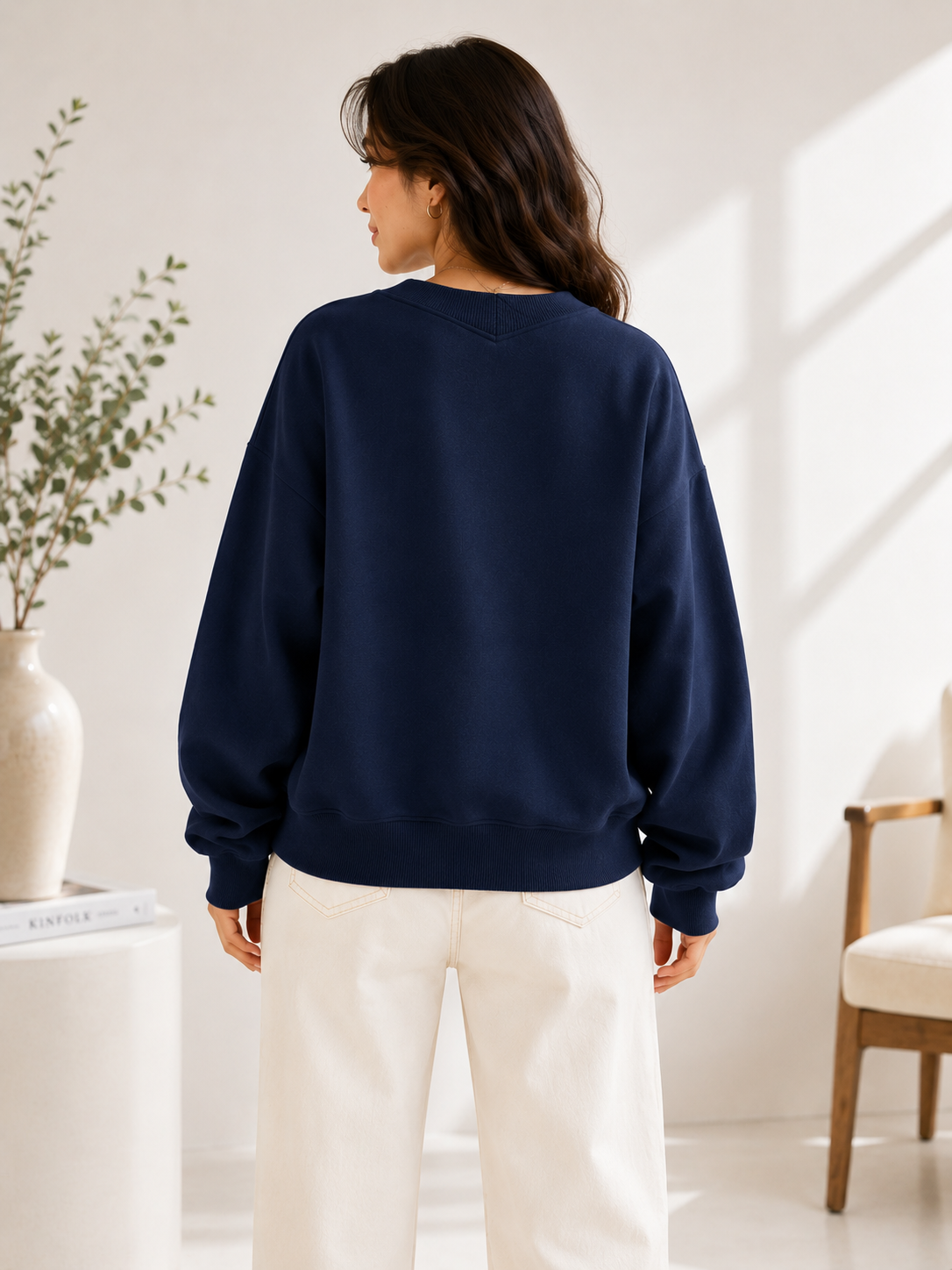 Women V-Neck Printed Sweatshirt