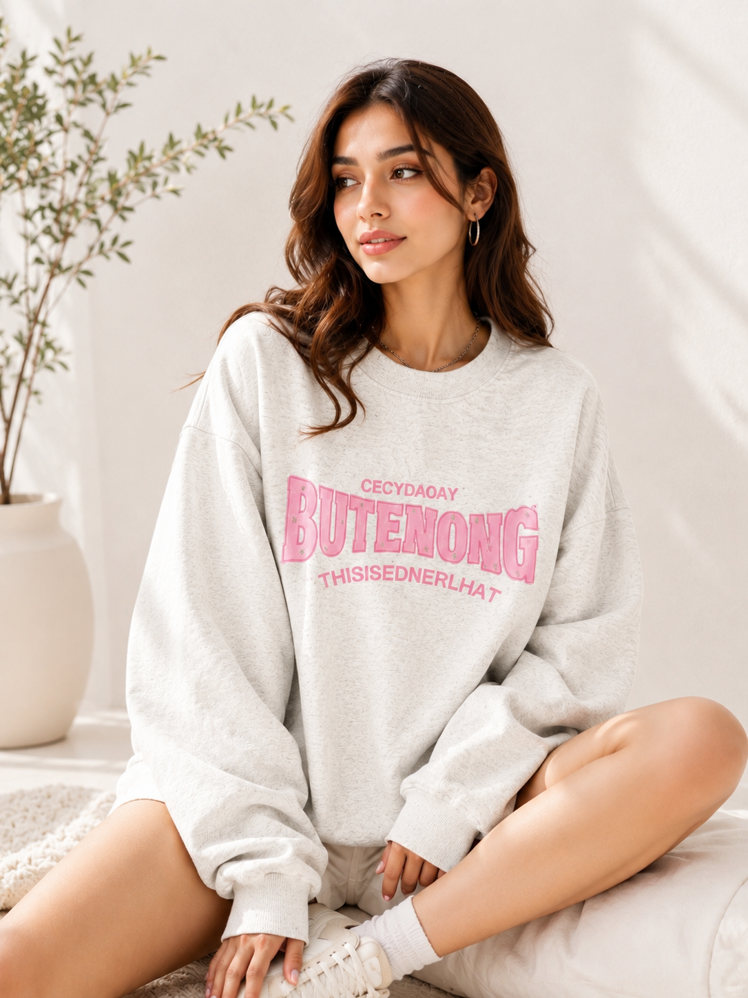 Women Crew Neck Printed Sweatshirt