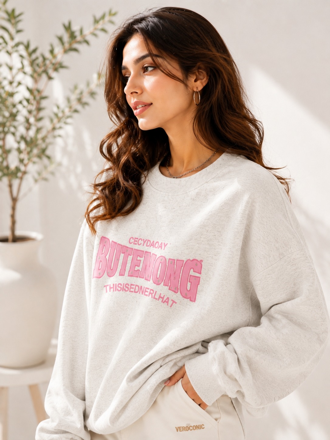 Women Crew Neck Printed Sweatshirt