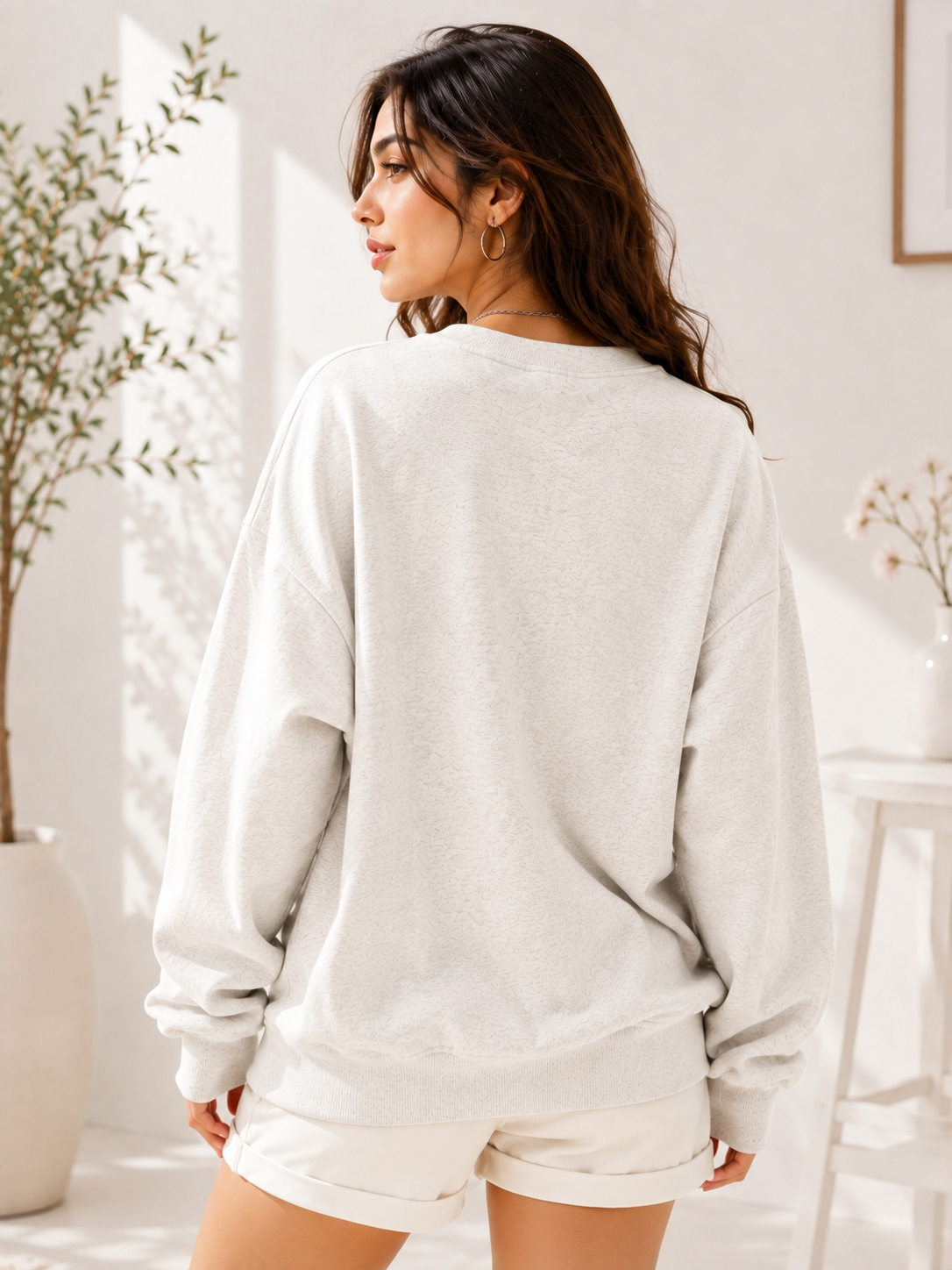 Women Crew Neck Printed Sweatshirt