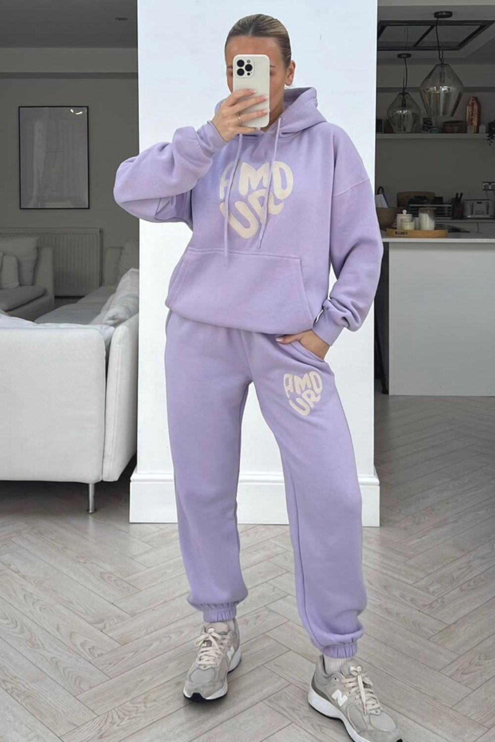 Women's Cord-set for Light Winters Lavender Color Top & Bottom for Casual Wear, Women's Sweatshirt Hoodie Sets