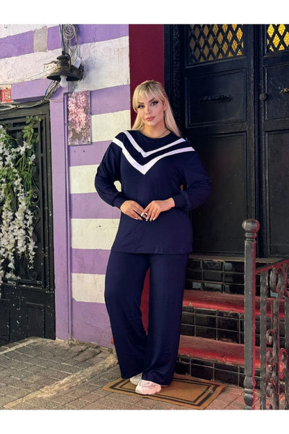 Women's Cord-set Navy Blue Relaxed fit Trendy Fashion for Office and Casual Wear