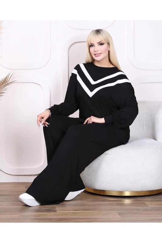 Women's Cord-set Black Relaxed fit Trendy Fashion for Office and Casual Wear