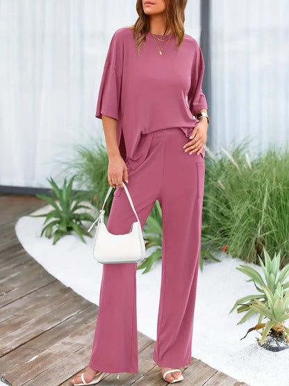 Women's Cord-set Pink Relaxed fit Trendy Fashion for Office and Casual Wear