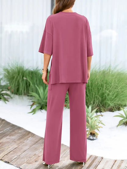 Women's Cord-set Pink Relaxed fit Trendy Fashion for Office and Casual Wear