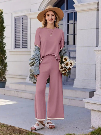 Women's Cord-set Pink Relaxed fit Trendy Fashion for Office and Casual Wear