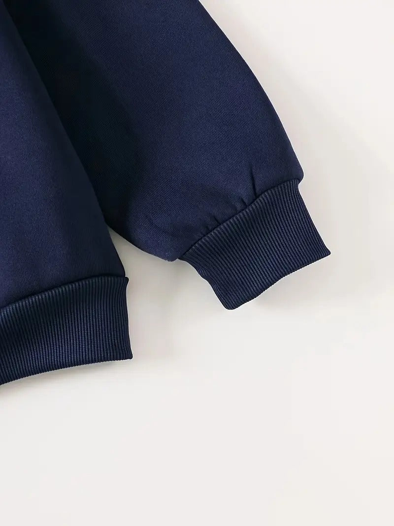 Collar Neck Navy Blue Plain Women's Sweatshirt Grey Melange Color, Unisex