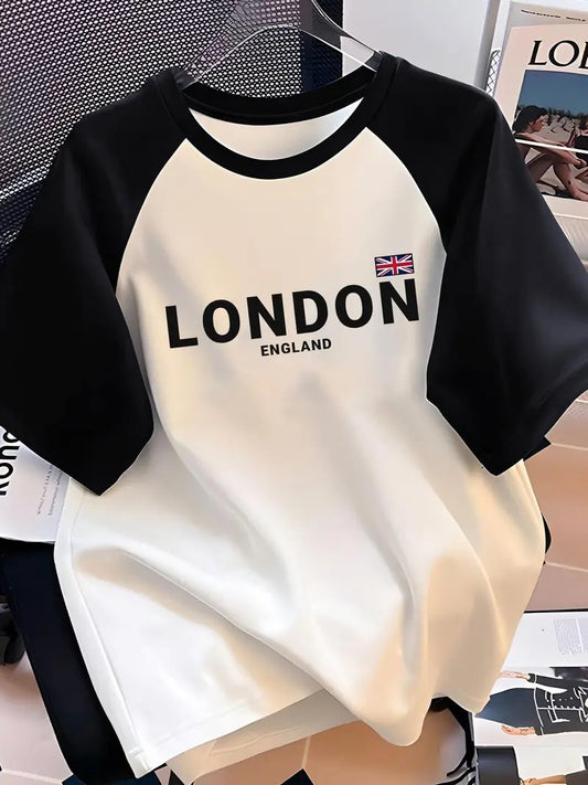 London England Graphic Raglan Sleeve Oversized Printed T-Shirt for Men & Unisex