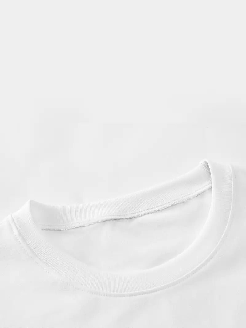 A Stylish Loose-Fitting White Oversized Printed T-Shirt for Men & Unisex