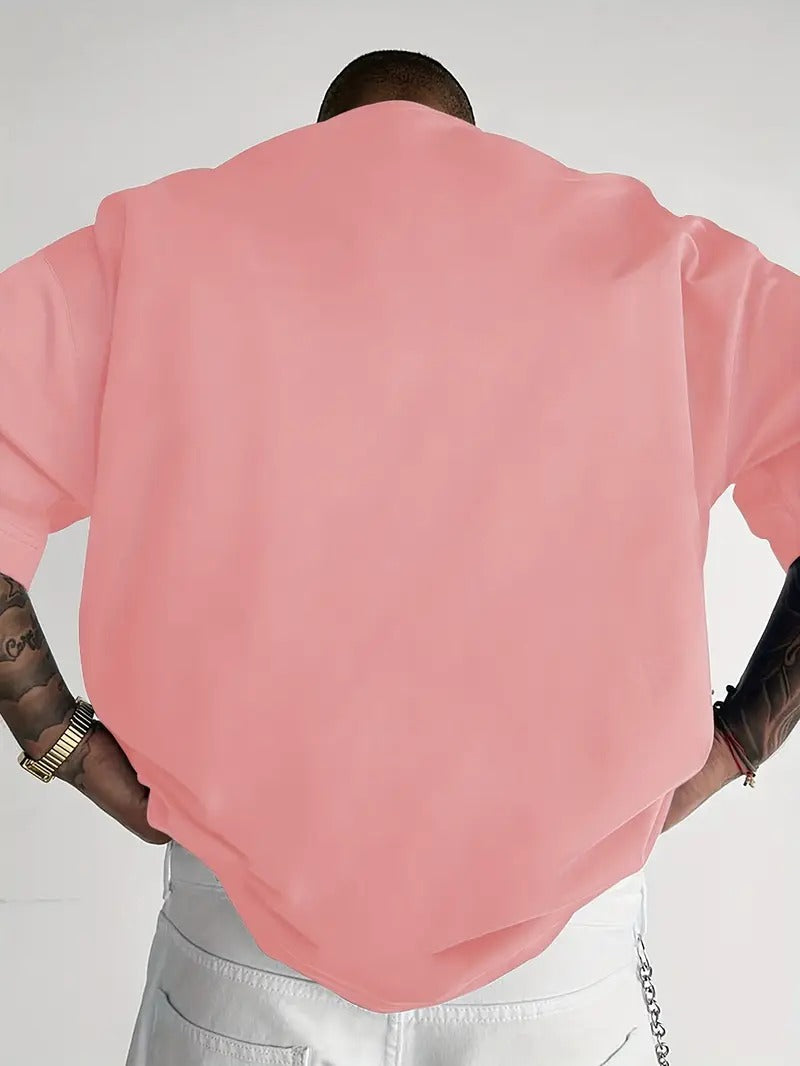 Big Bear Oversized Printed T-Shirt for Men & Unisex, Coral Peach Color