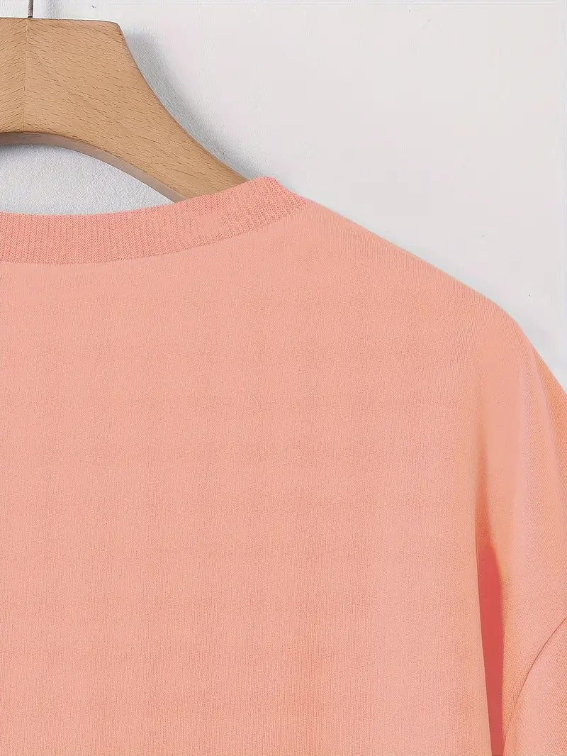 Big Bear Oversized Printed T-Shirt for Men & Unisex, Coral Peach Color