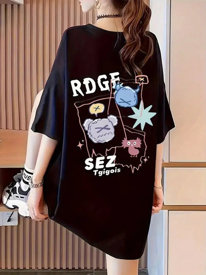BAO Graphic Oversized Printed Women's T-Shirt Black Color, Unisex