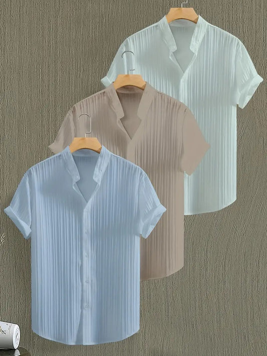 Pack of 3 Combo Relaxed Fit Shirts for Men Office and Casual Wear
