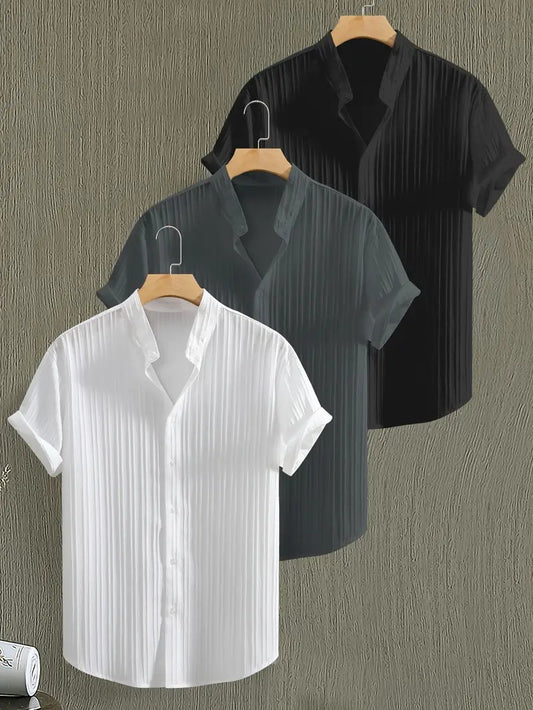 Pack of 3 Combo Relaxed Fit Shirts for Men Office and Casual Wear