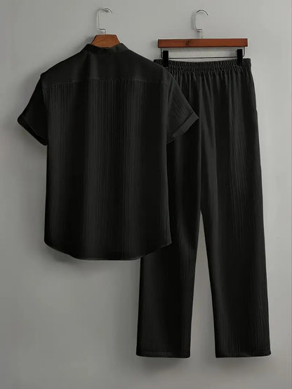 Cord-set for Men Black Color Relaxed fit Trendy Fashion for Office and Casual Wear