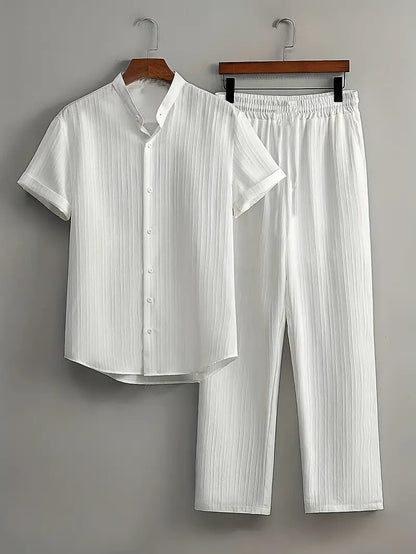Cord-set for Men White Color Relaxed fit Trendy Fashion for Office and Casual Wear