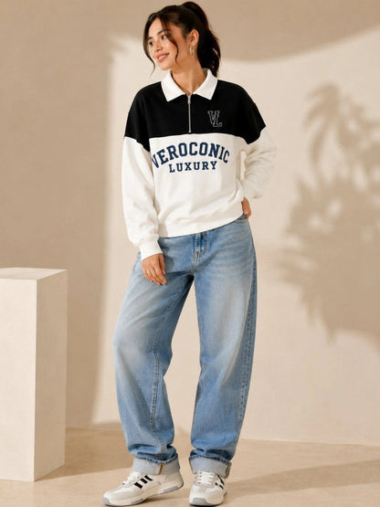 Women Colourblocked Sweatshirt