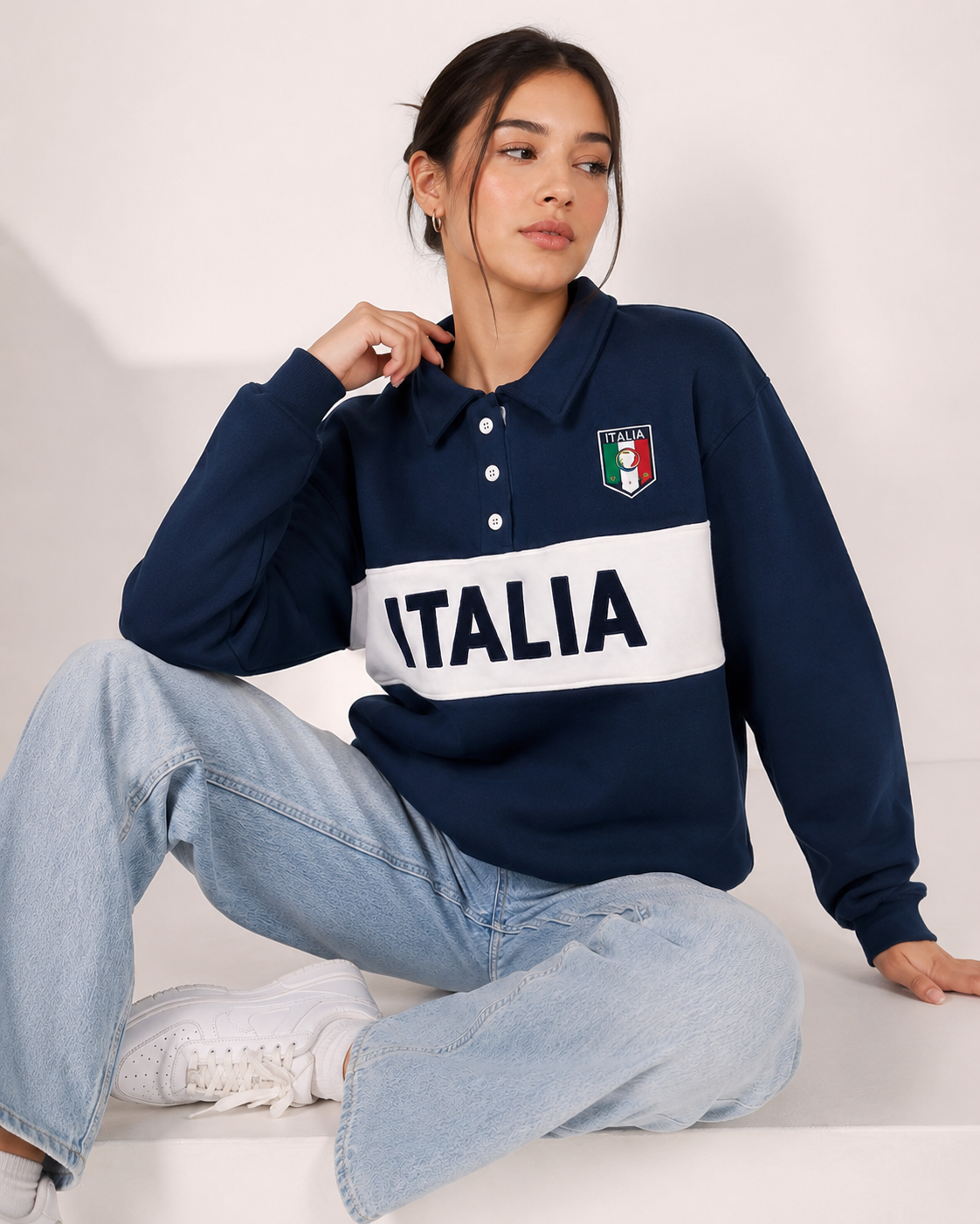Women Back Color Block Sweatshirt