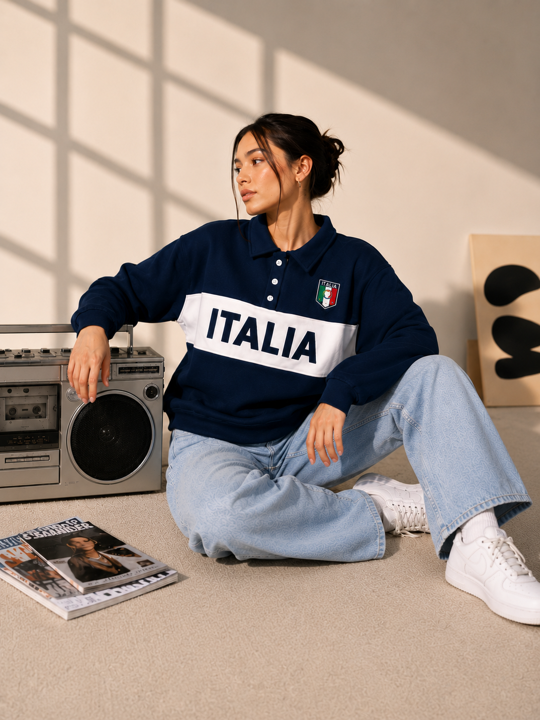 Women Back Color Block Sweatshirt