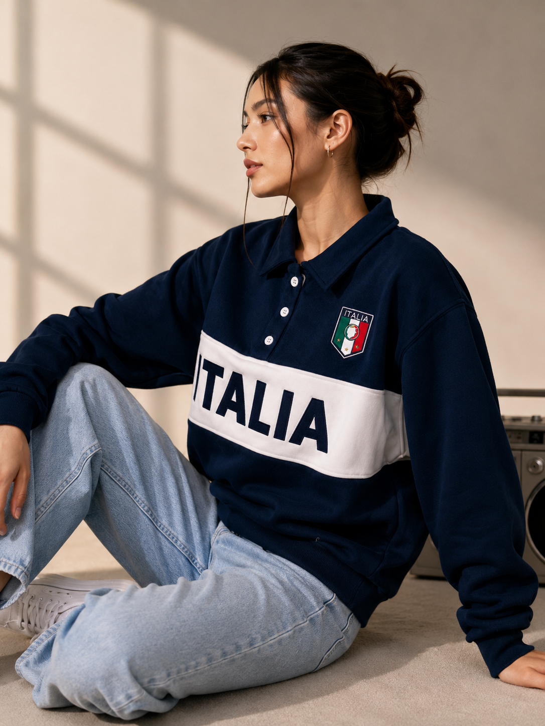 Women Back Color Block Sweatshirt
